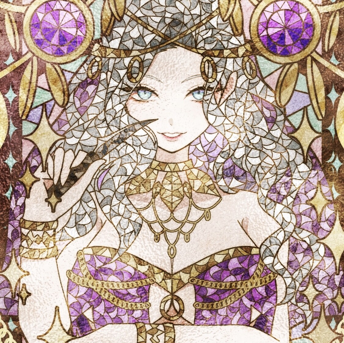 美しい✨ステンドグラスのような絵を描きます あなたの世界観をギュッと1枚のステンドグラスにします✨ イメージ2