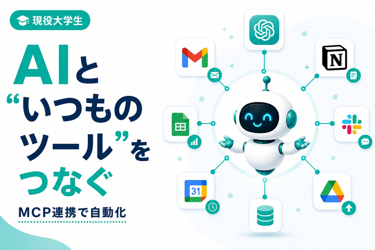 AIと普段のツールをMCPで連携します ブラウザを開かず、AIが裏で動く環境に イメージ1