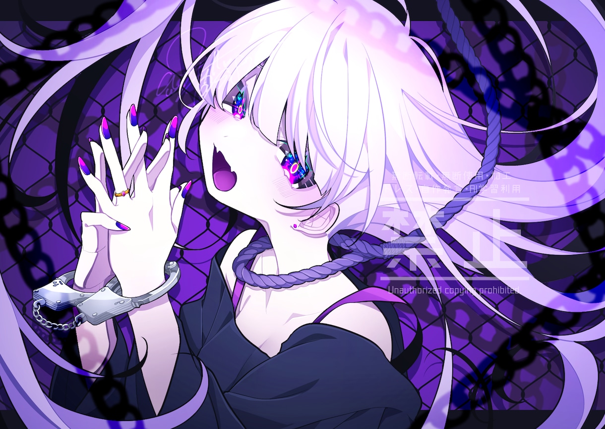 高彩度蛍光色の一枚絵,立ち絵,SDキャラを描きます アイコンや立ち絵等幅広く対応致します！ イメージ4