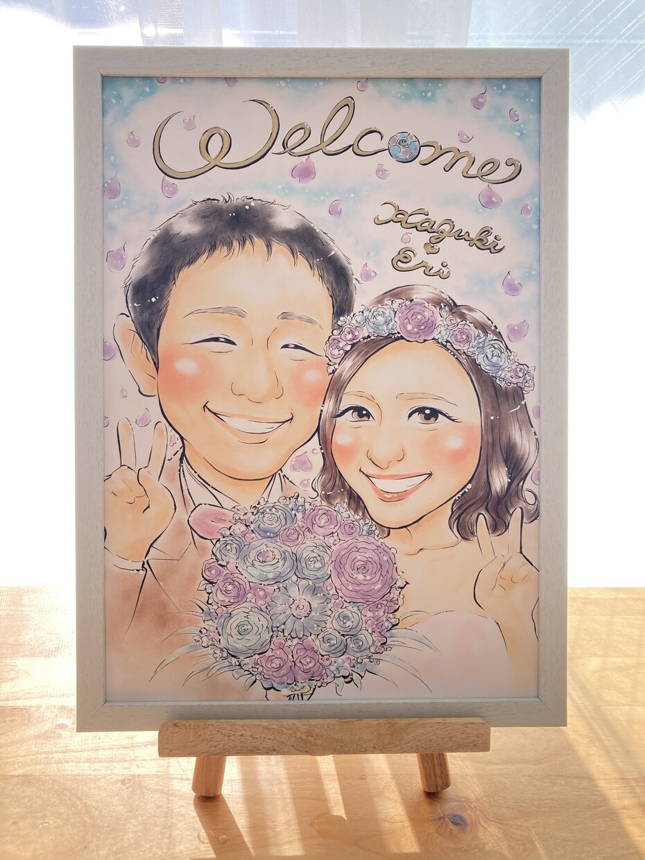 Ａ１サイズ★他にはない特別な似顔絵を承ります ★大人数ウェルカムボードや1番目立つ似顔絵をご希望の方へ イメージ2