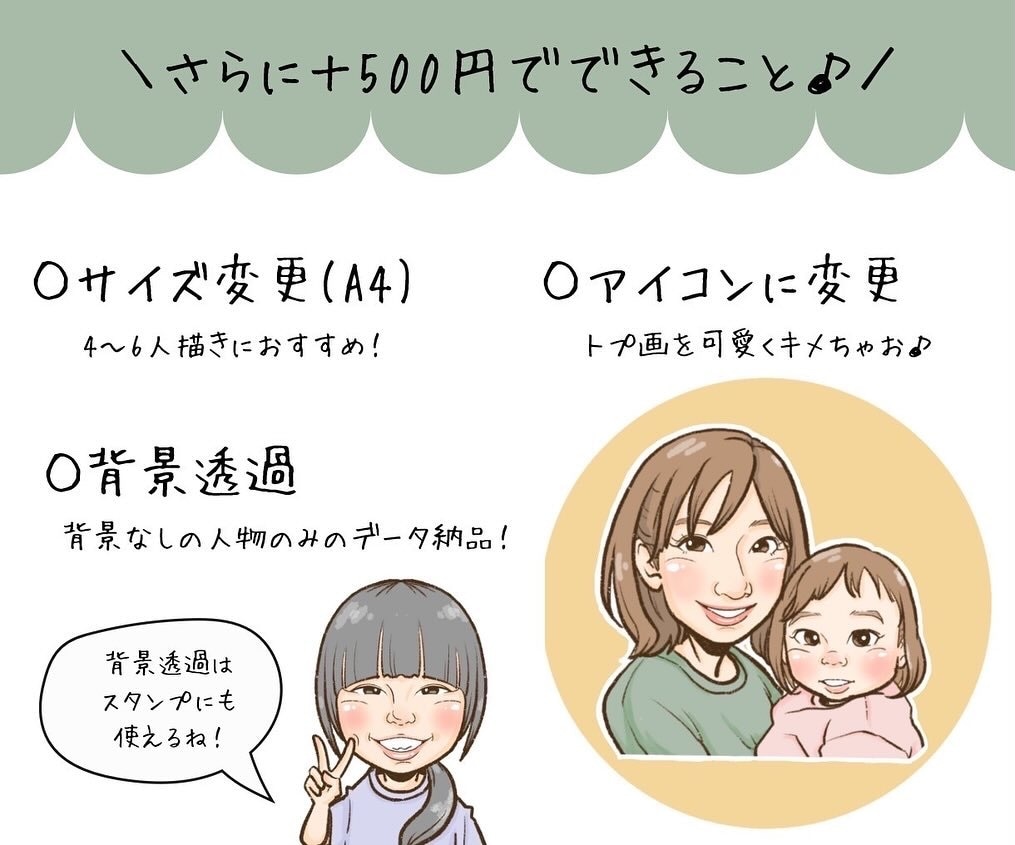 ポップで可愛いにがおえ描きます 大好評♡可愛いけどちゃんと似ている！心トキメクにがおえです♪ イメージ3