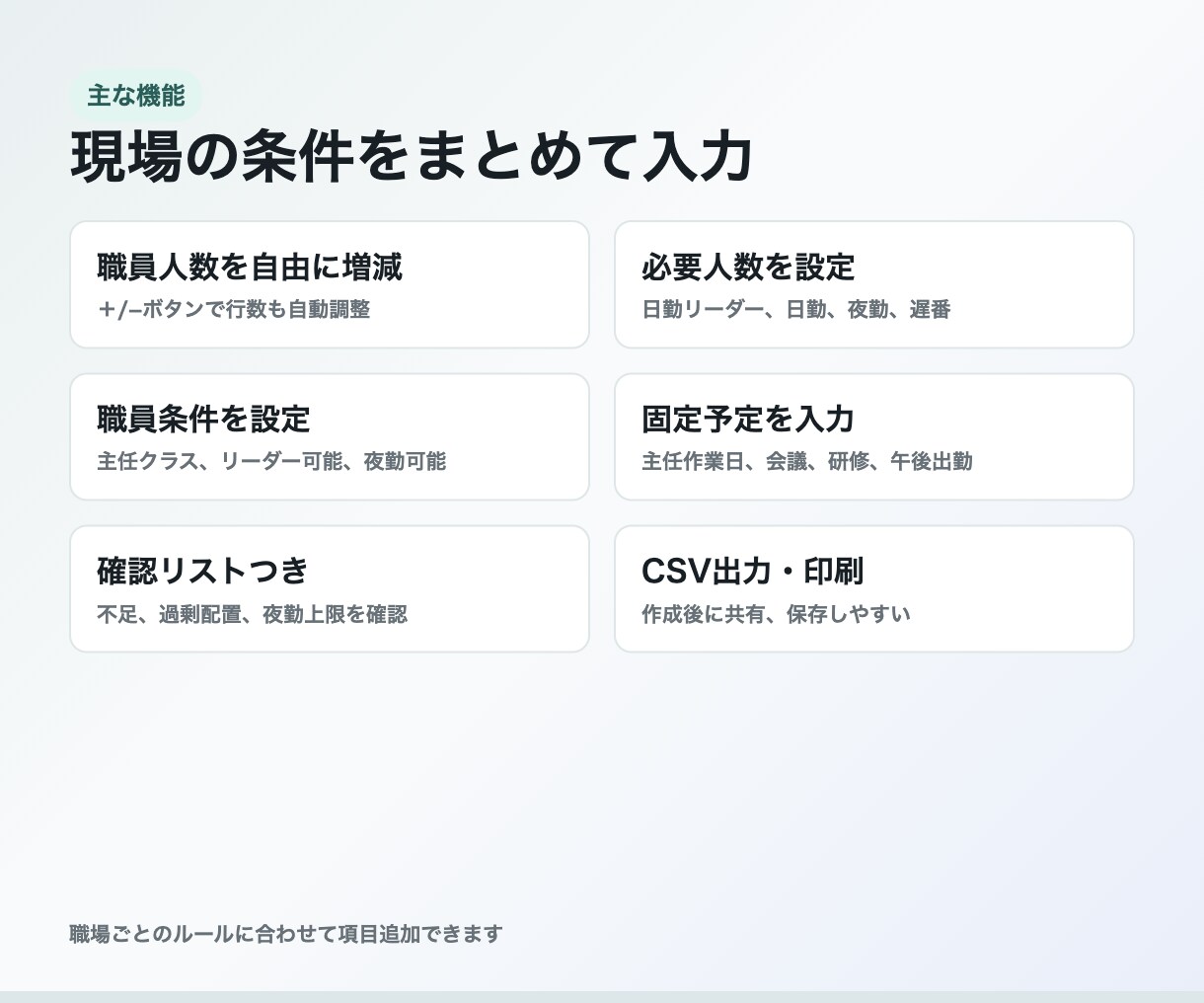 看護師勤務表作成アプリを提供します 希望休・夜勤まで月間勤務表を効率化 イメージ2