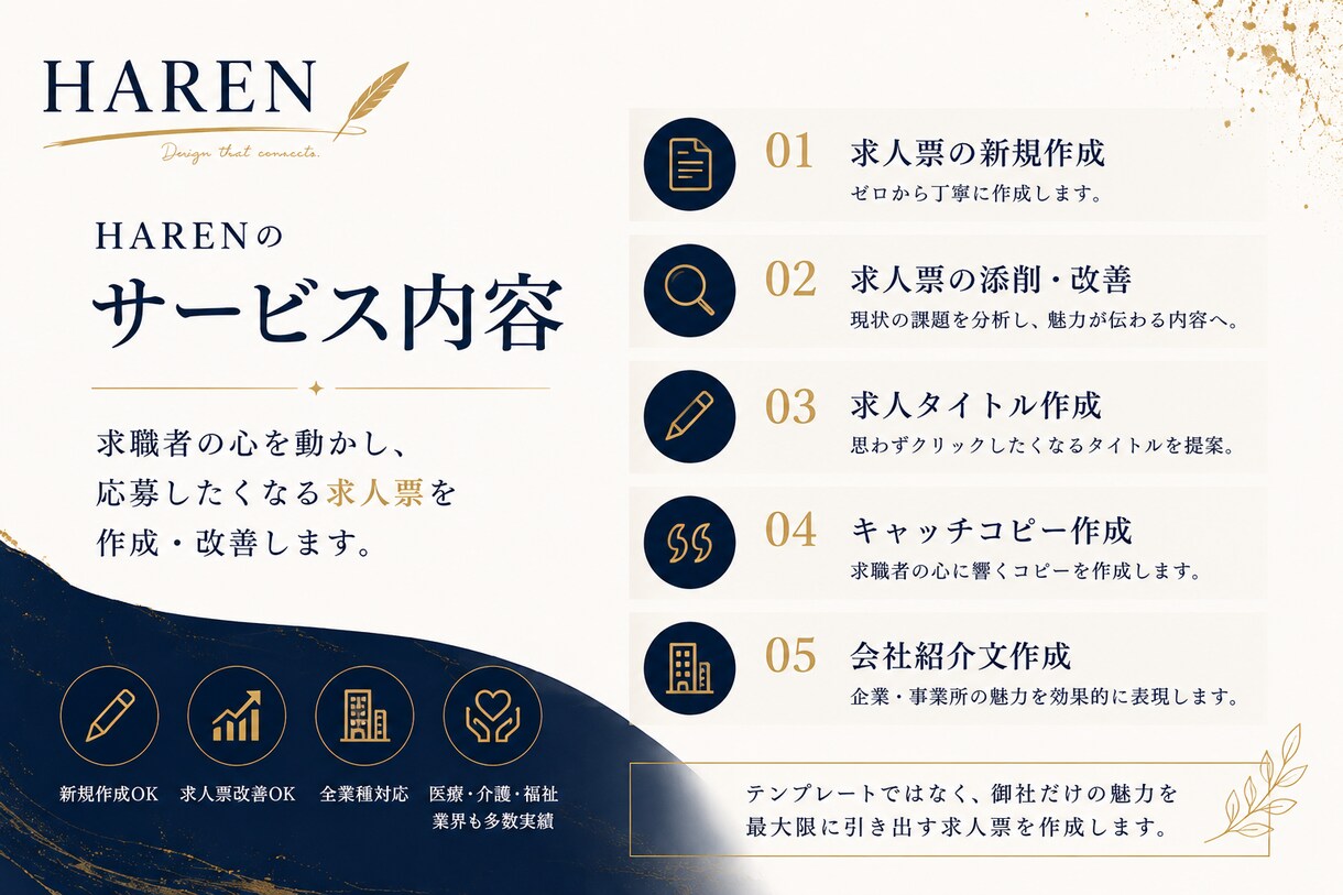 応募が来ない求人票を改善•新作成します 今の求人票、魅力が上手く伝わらず良い人材を逃していませんか？ イメージ2