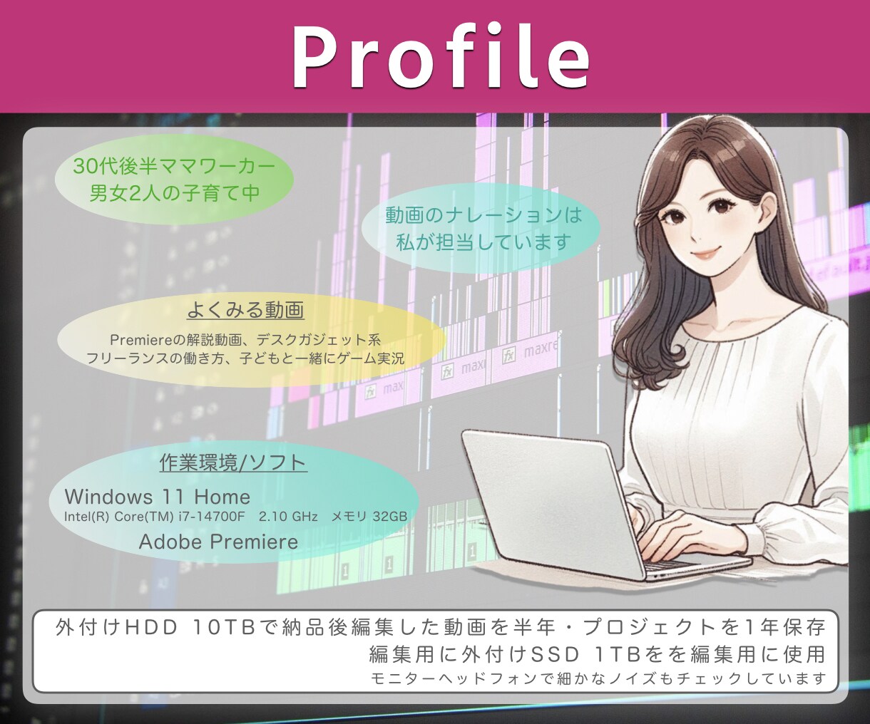 動画に不慣れな方も安心。法人/個人幅広く編集します Premiere使用｜紹介動画/女性編集者が丁寧に対応♪ イメージ10