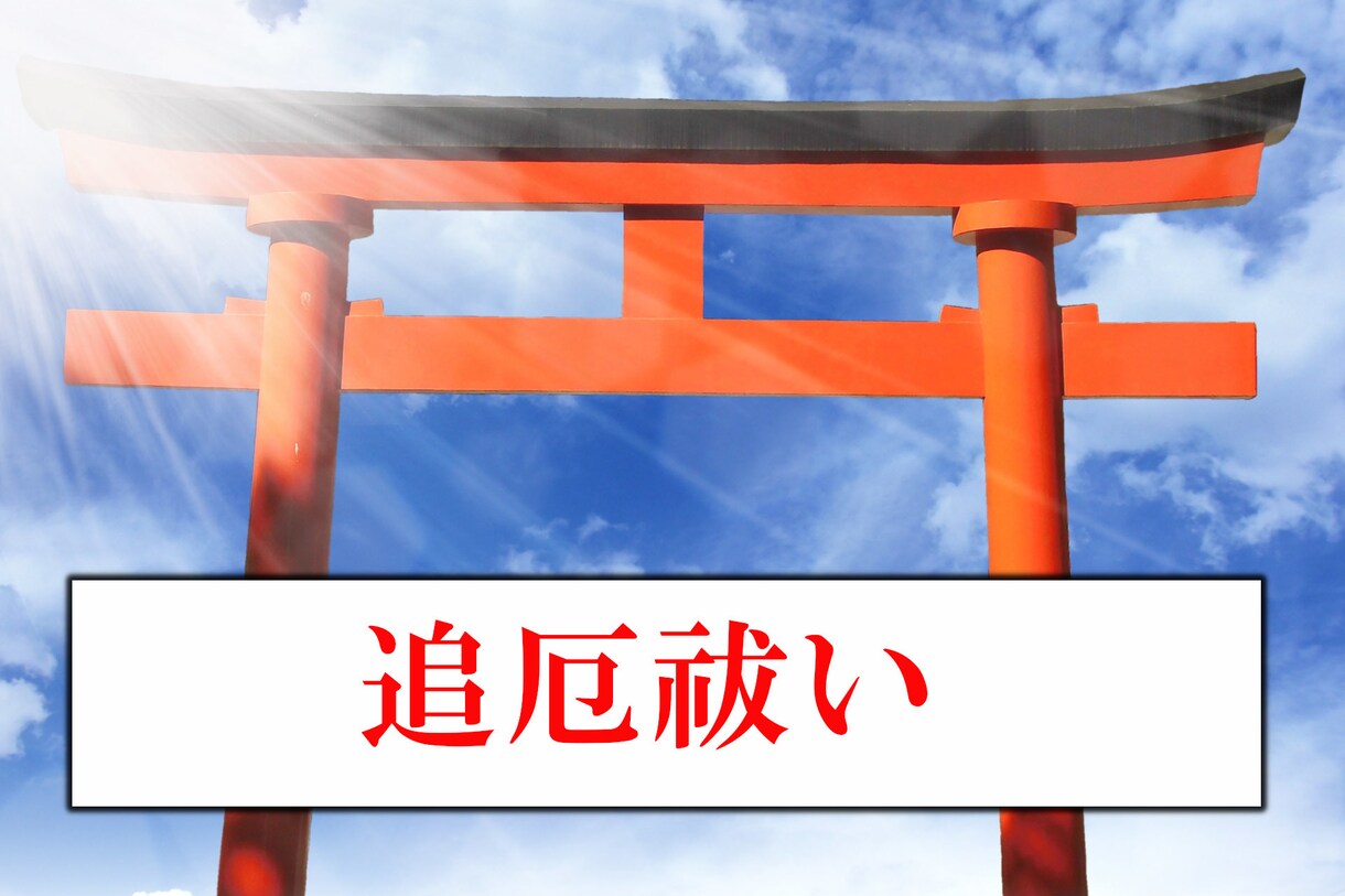 厄祓い後も厄が続く方の追厄払いします 神主が厄が落ちていない方を強力なご祈祷で祓います! イメージ1