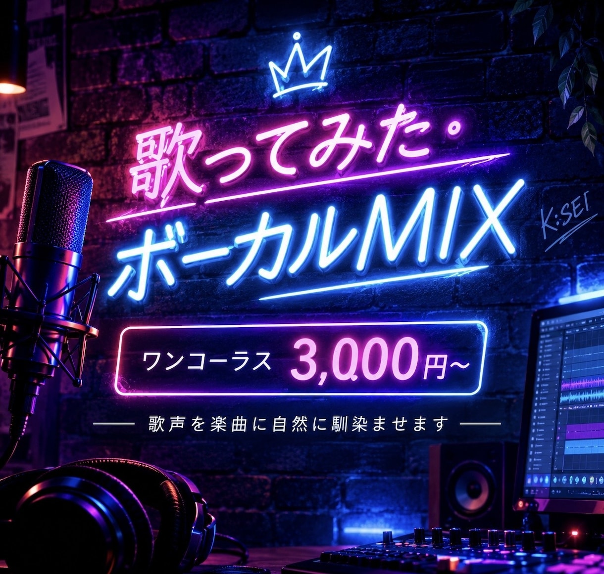 歌ってみた・ボーカルMIX承ります 歌い手・制作者目線で自然なボーカルに仕上げます イメージ1