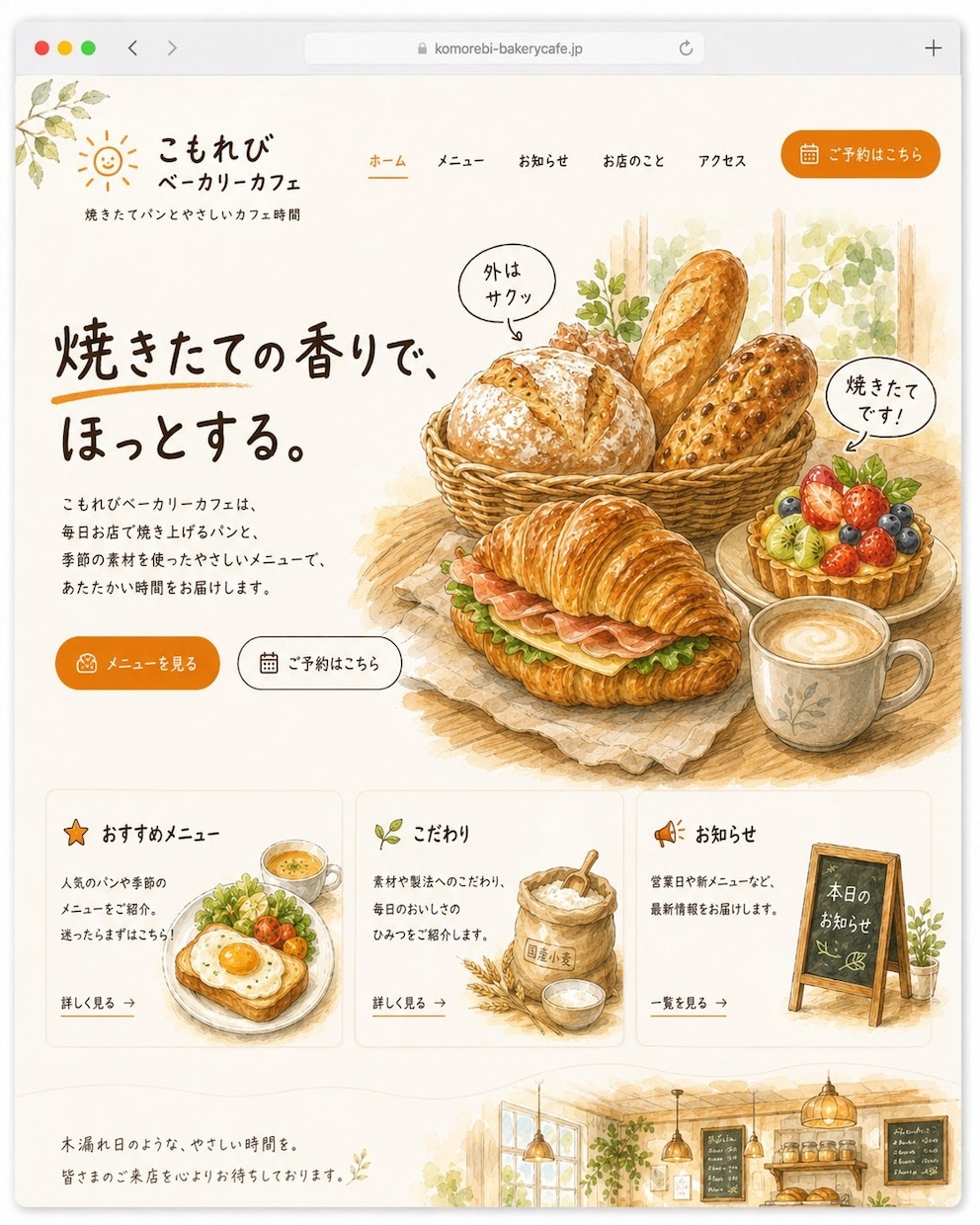 飲食店向けのホームページを制作します 小さなお店の魅力が伝わる1ページHP イメージ2