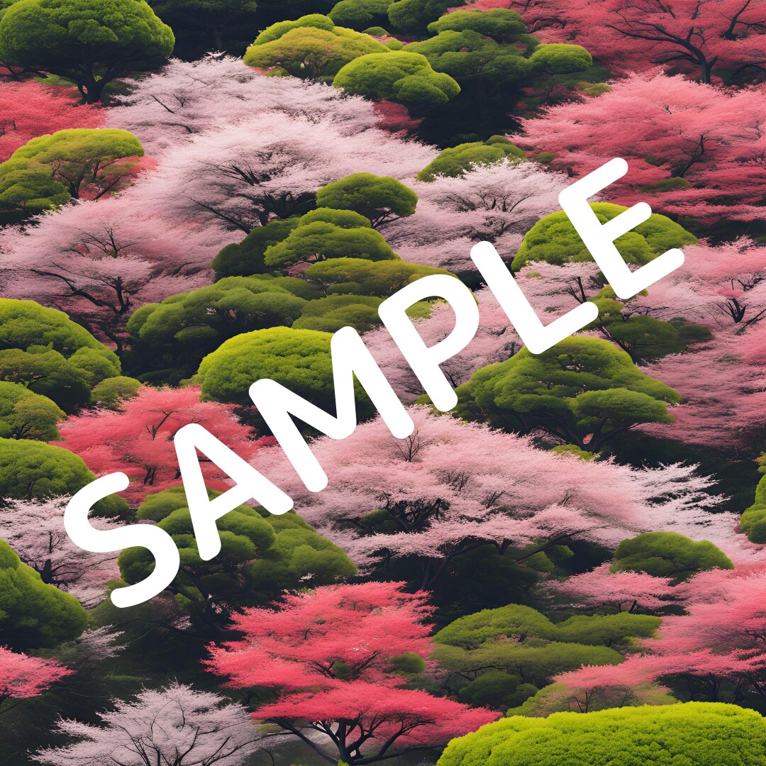 桜のある美しい風景画像（2枚セット）を販売します ブログやSNSで利用しやすいPNG形式！待ち受け画像にも◎ イメージ1