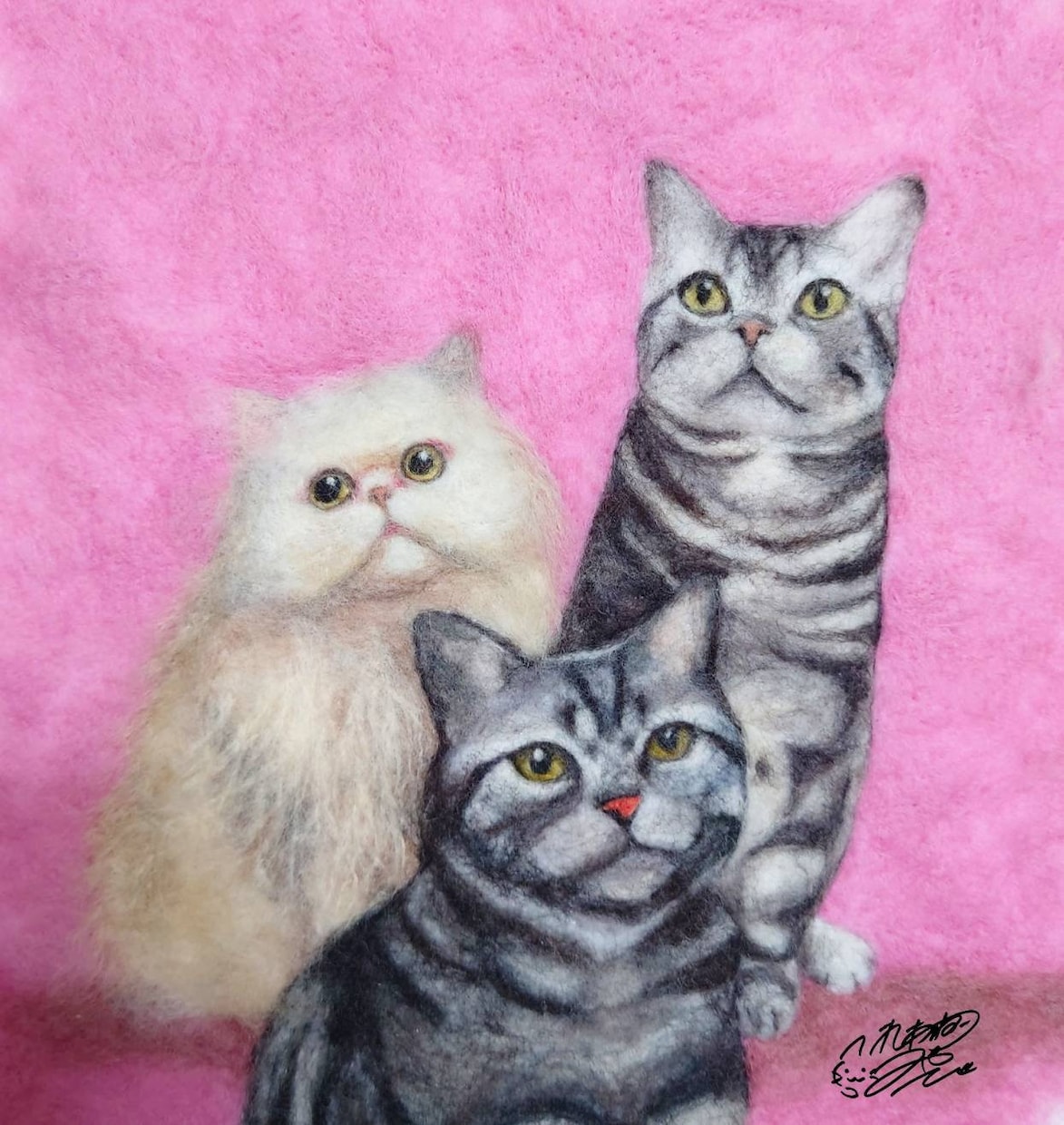 羊毛画であなたの猫ちゃんをそっくりに作ります どこにもない平面の羊毛アート！A4(21.1×29.8cm) イメージ2