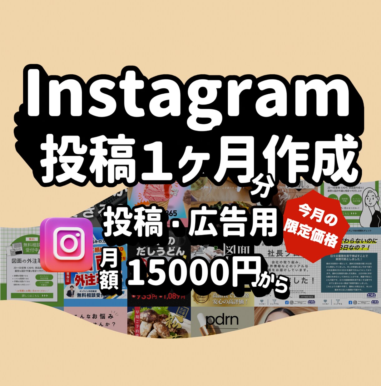 SNS投稿1ヶ月代行します 【今月までのお試し価格！】今月定期購入でずっとお安く イメージ1