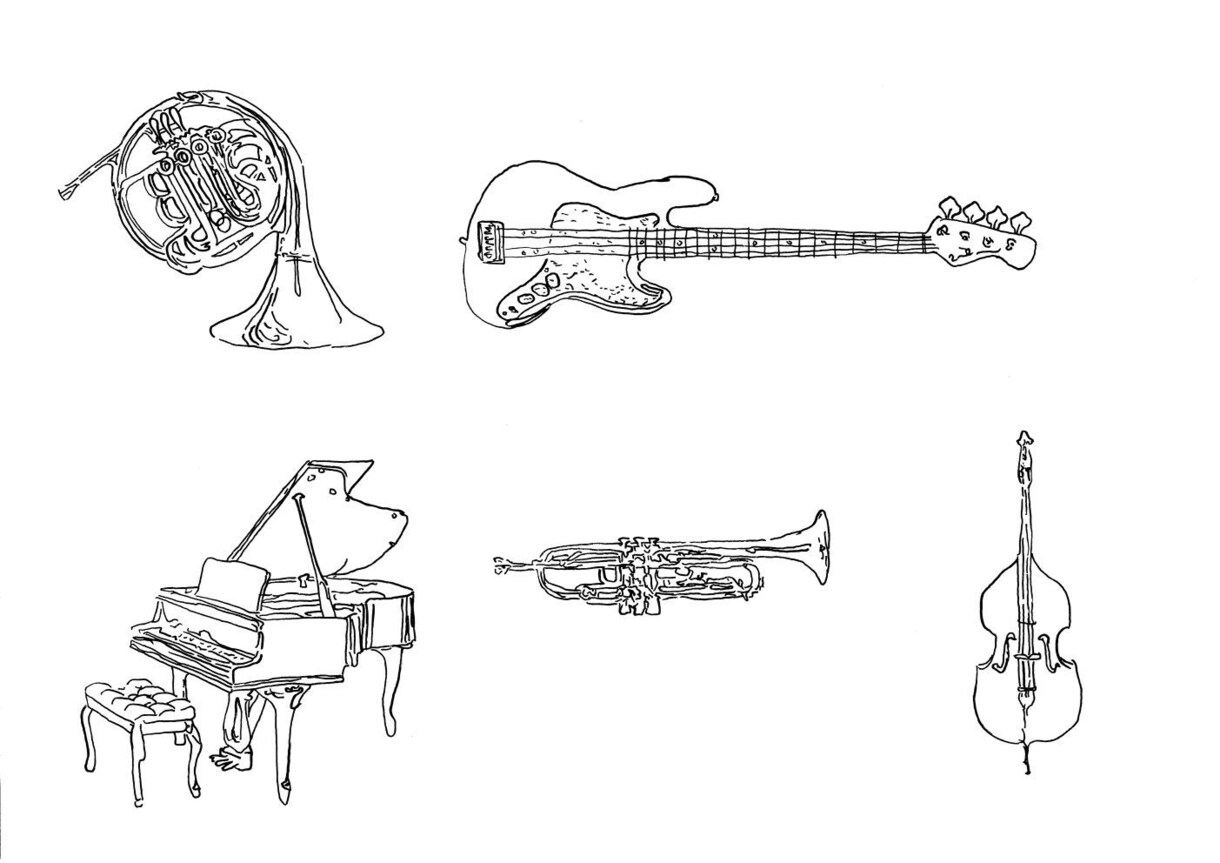 手書き風の楽器を描きますます ほんわかした雰囲気の楽器を描きます。 イメージ1