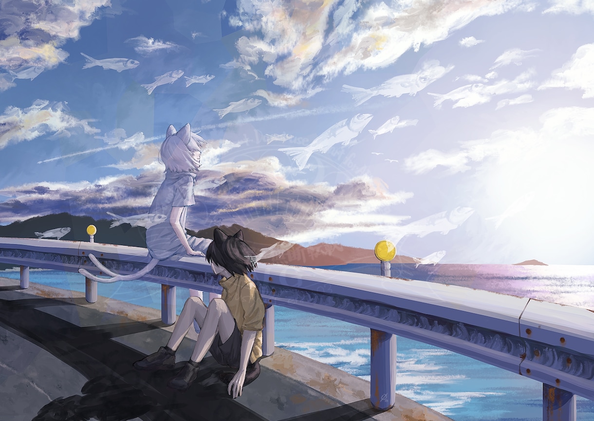 デジタル厚塗りで風景メインのイラスト作成します サムネ・アルバムジャケット・背景などに イメージ1
