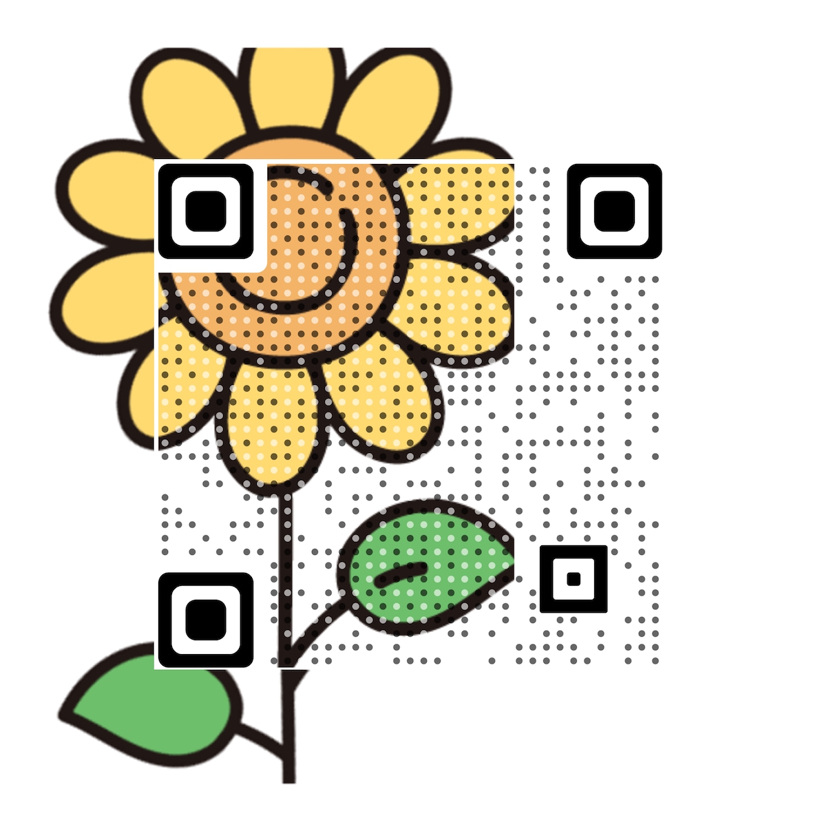 イラスト重ねQRコード作成します お好みのイラストに、ご指定の割合でQRコードを重ねれます。 イメージ4