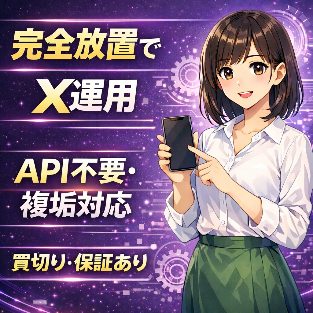 X(Twitter)自動投稿│API代0でできます 30秒で設定完了！複数アカ一括管理！プロキシ対応！ イメージ1