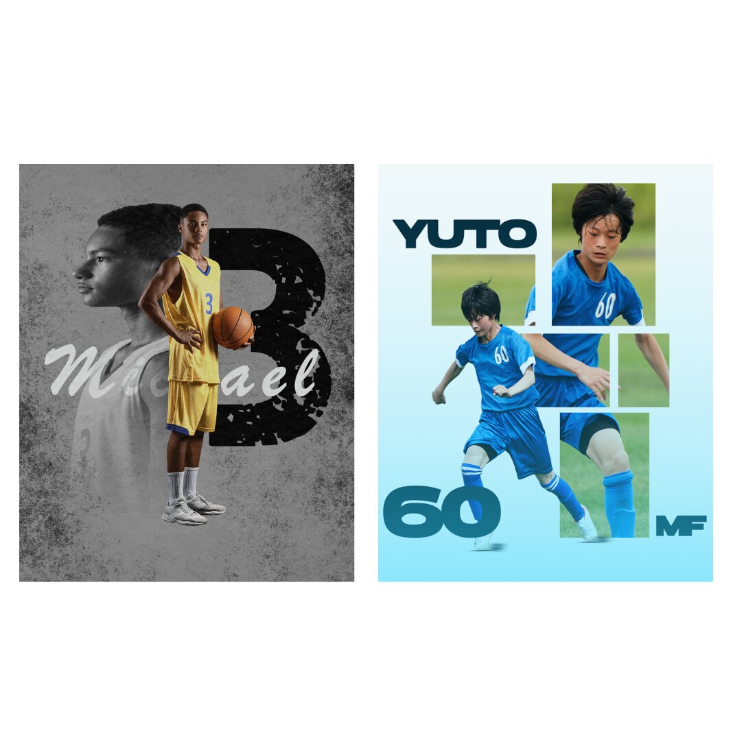 好きなスポーツ選手をかっこいいポスター画像にします お好きな選手、または個人やチーム全体でもOKです！ イメージ3