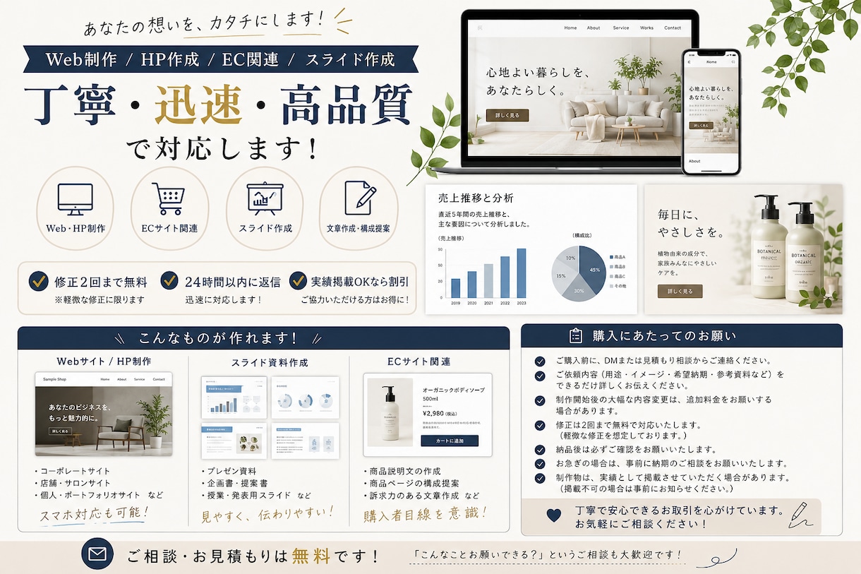 web、スライド、HP、EC作成承ります どちらかをチャットで教えてください イメージ1