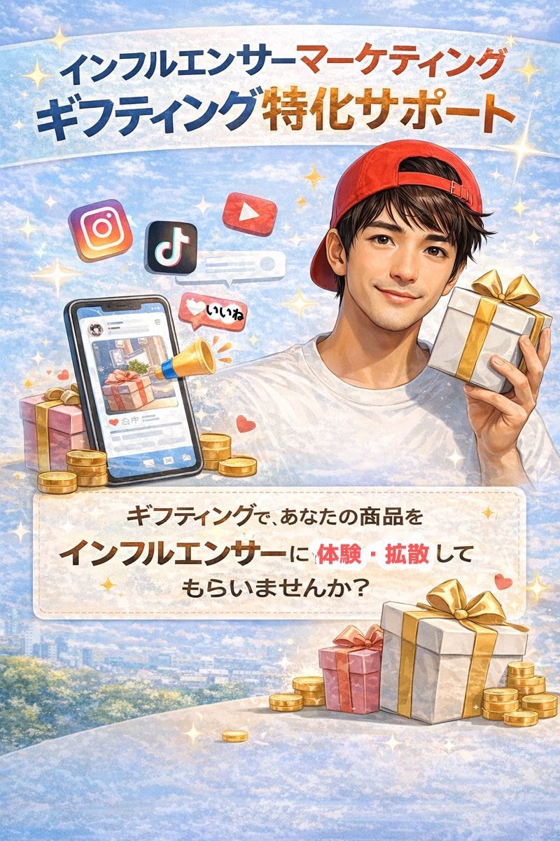 インフルエンサーマーケティングお手伝いします SNSマーケティング初めて方の個人、企業様を手助け！ イメージ1