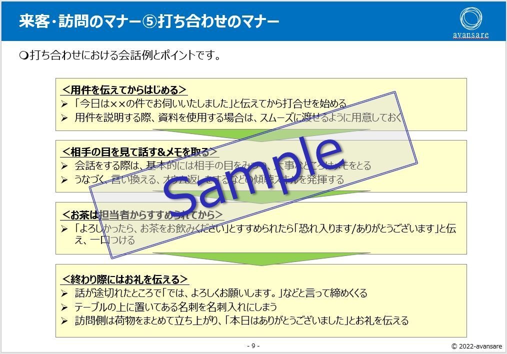 新人研修「来客・訪問のマナー」教材提供します そのままでも使えるパワーポイントデータです イメージ10