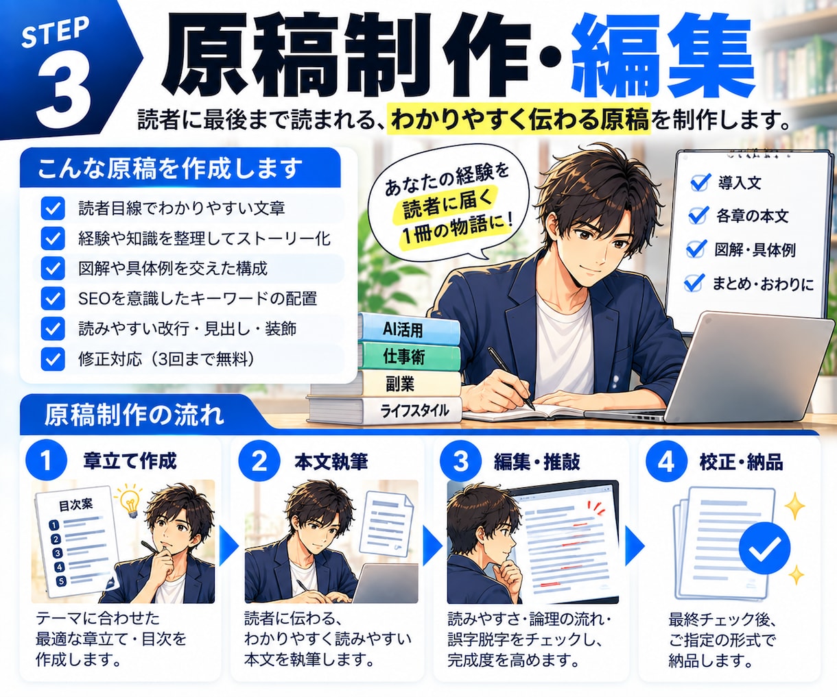 あなたの経験・知識をKindle本1冊に仕上げます 企画から出版準備まで、Kindle出版をまるごとサポート イメージ6