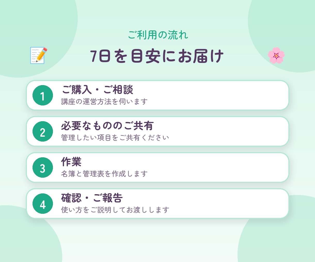 講座の申込名簿と入金管理表を作成します 名簿づくりから入金・出欠の確認まで、1つの表で整います イメージ4