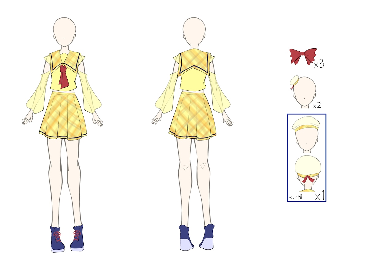 衣装3着分をデザインします アイドル・ユニット・グループ・統一モチーフの衣装をデザイン イメージ4