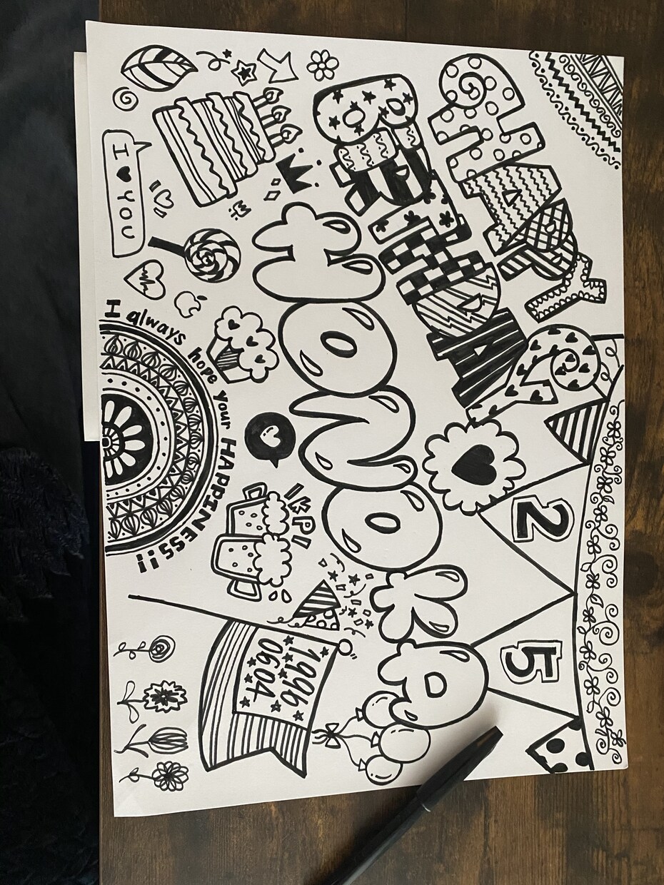 A3サイズの厚紙に名前入りPOP絵書きます 誕生日などにも喜ばれるイラストも受け付けます。 イメージ1