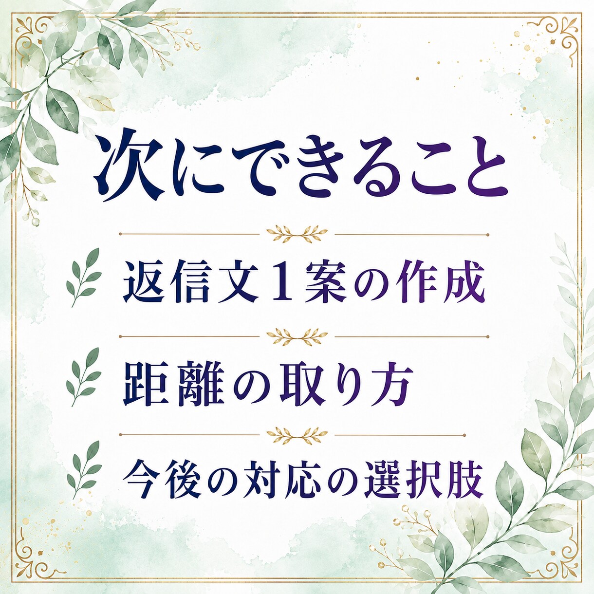 人間関係の悩みを7日間で整理し、次の対応を考えます ＿モヤモヤした状況を整理し、返信や動き方を一緒に考えます イメージ7