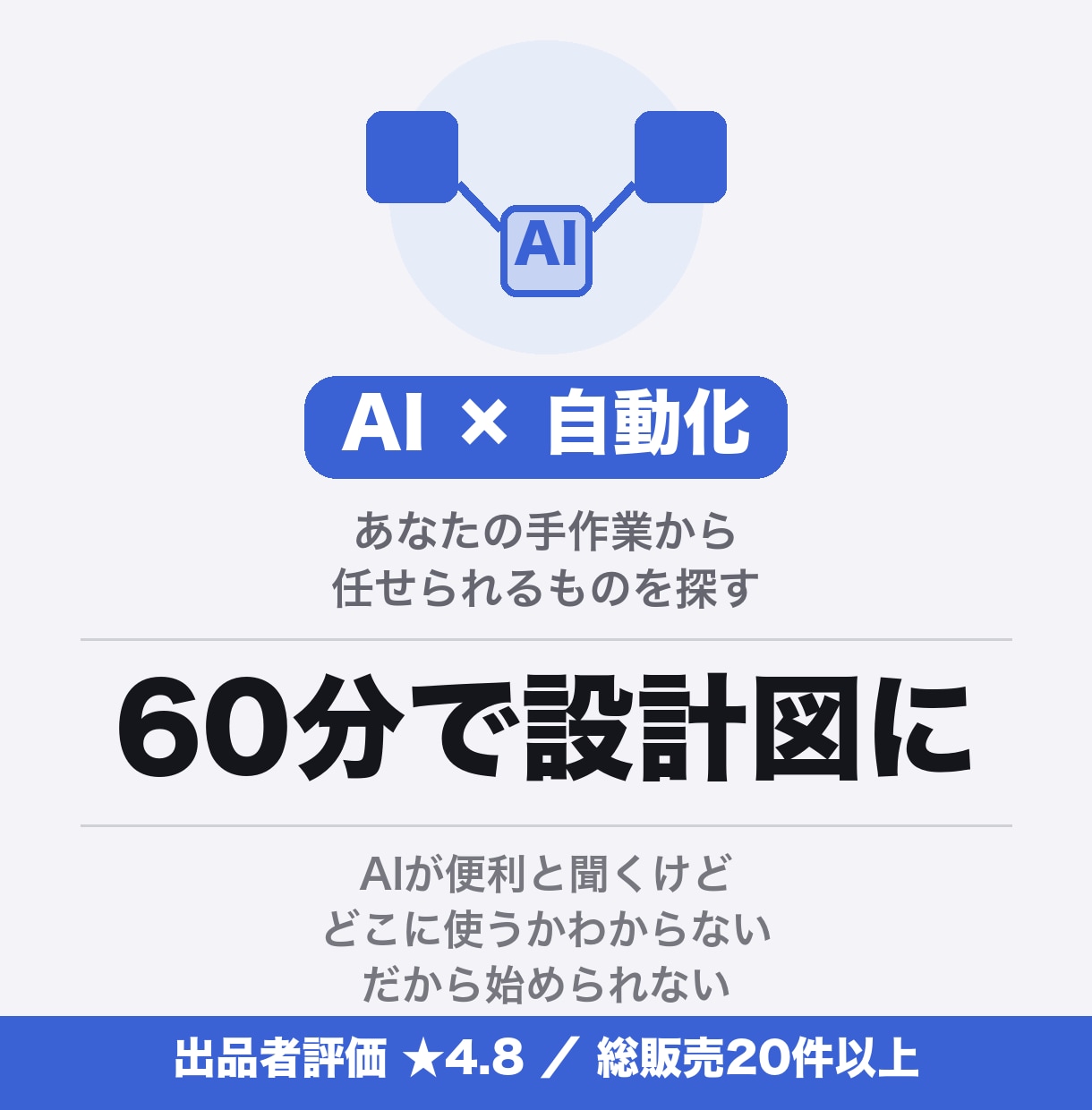 AIで自動化できる作業を一緒に探します 毎日の手作業を棚卸し。60分で自動化の設計図まで イメージ1