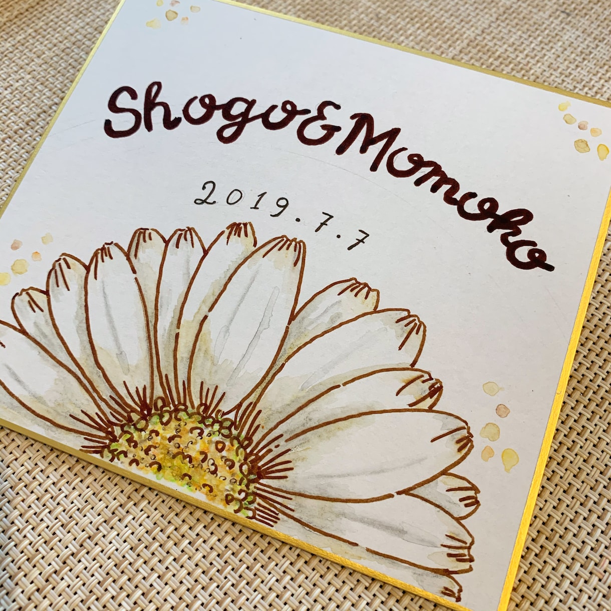 デザイン科卒が色紙に花と文章描きます 好きな花と大切な日を記しましょう イメージ4