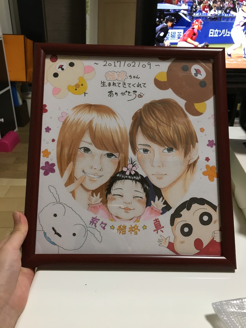 似顔絵描きます 結婚の記念、お子さん誕生の記念に！大色紙から、小色紙まで イメージ2