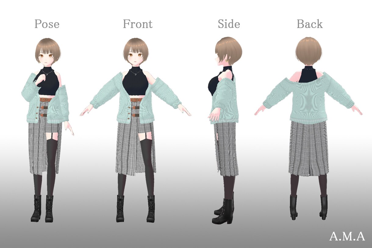 Vtuberの3Dモデル制作いたします イラスト1枚からOK！あなたの思い３Dにします！ イメージ2