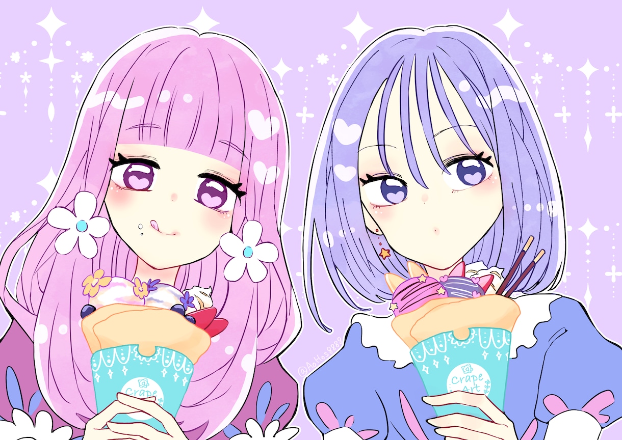 イラストやカラー漫画の着彩をお受けします 線画は好きだけど着彩は外注したい方に！キラキラしたイラストへ イメージ7