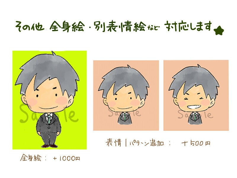 ほっこり♪優しいデフォルメ似顔絵イラスト描きます ★服装髪型がわかればOK★顔出し写真添付に抵抗ある方はぜひ! イメージ3