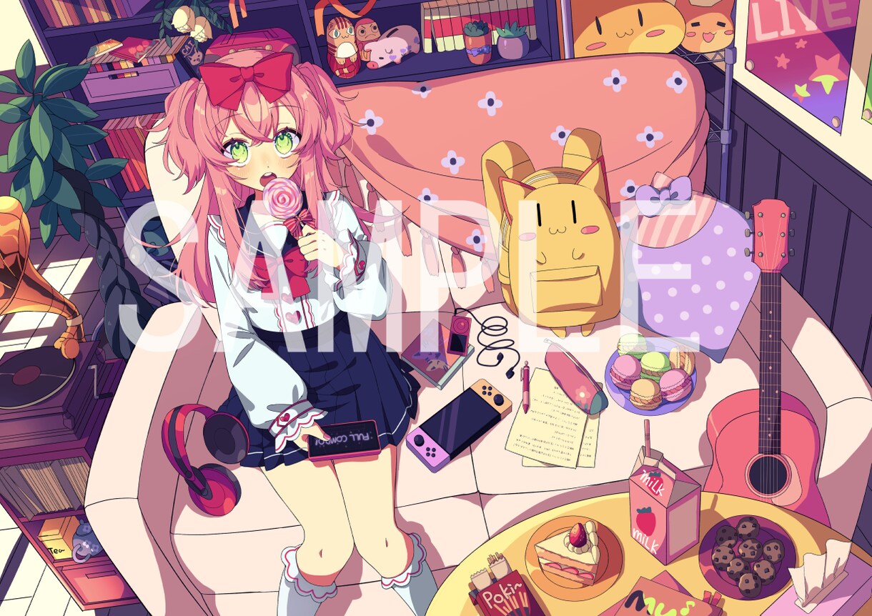 可愛くておしゃれな背景付き1枚絵お描きします 歌ってみた・記念イラストでご使用いただけるイラスト描きます イメージ7