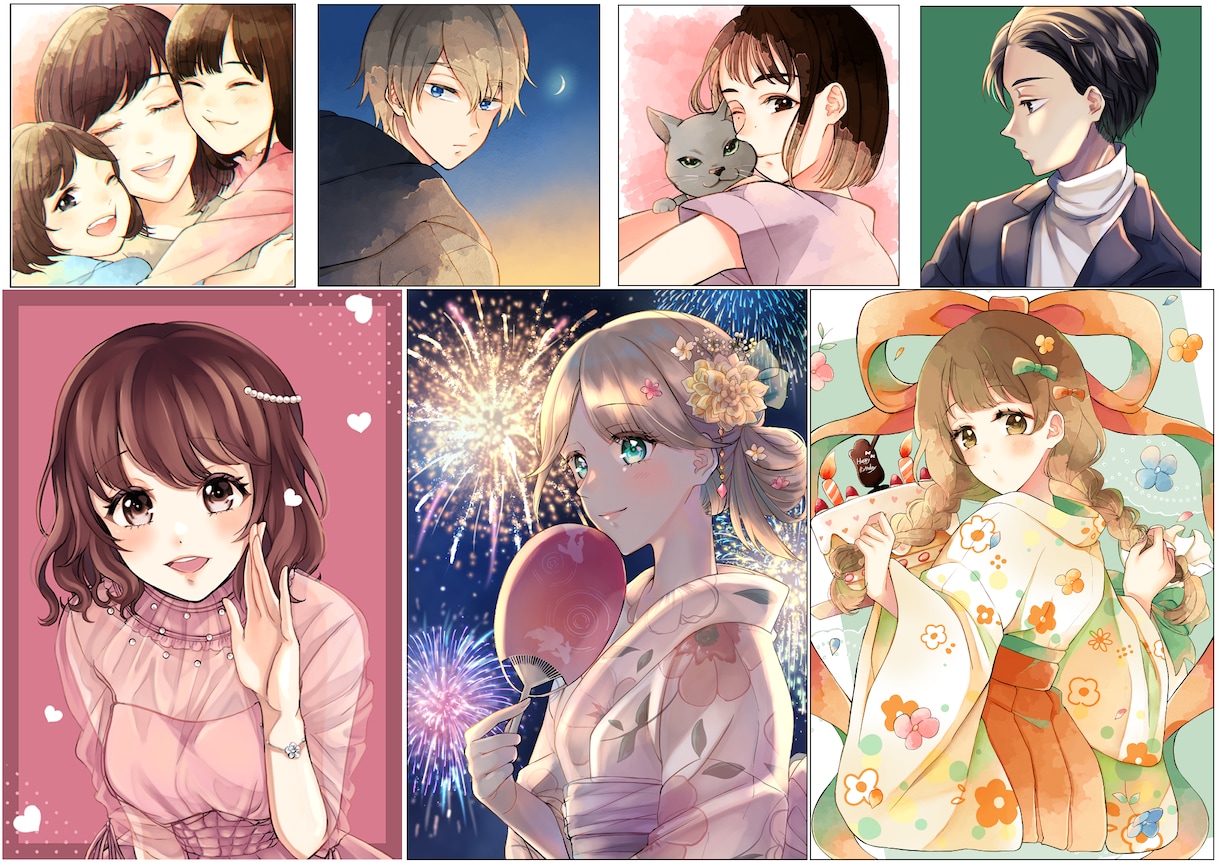 アイコン、ヘッダー、イラスト描かせていただきます 水彩風の柔らかなイラストをお届けいたします イメージ8