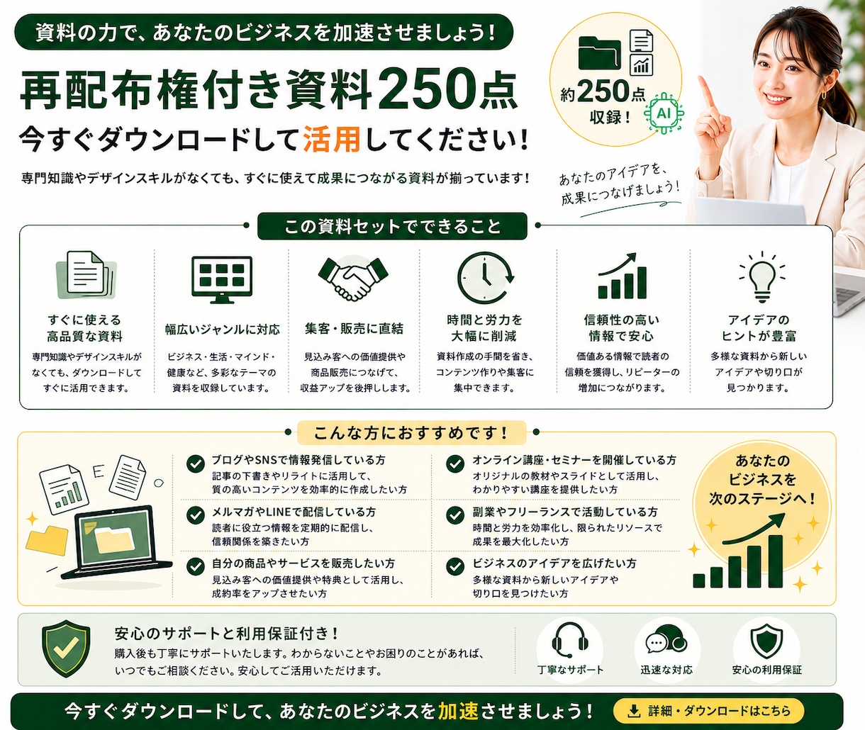 AIで活用できる再配布権付資料250点を提供します 記事・特典・SNS投稿に使える実用資料集です イメージ10