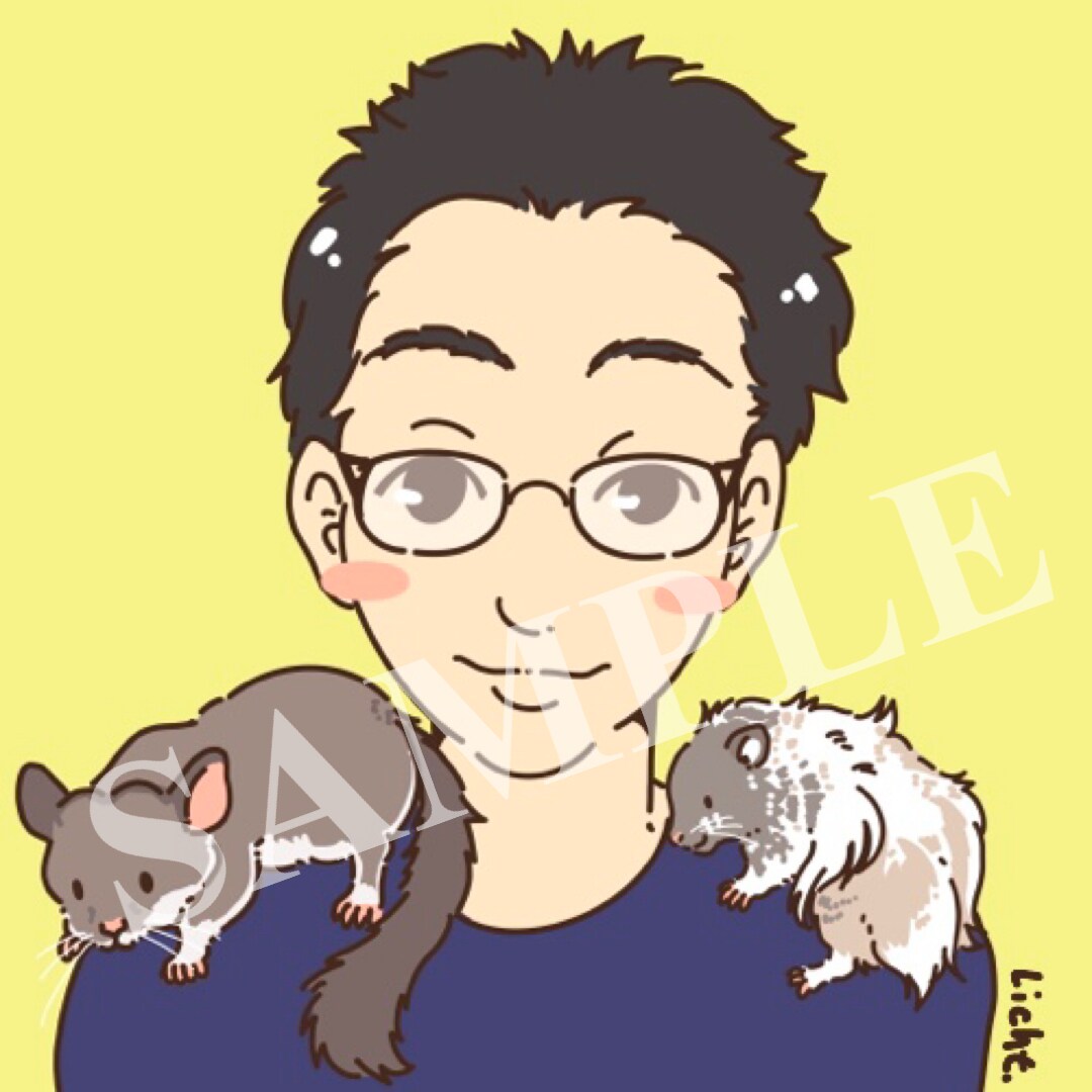 ペットと一緒の似顔絵描きます ゆるかわ風の似顔絵とペットと一緒のアイコン描きます イメージ10