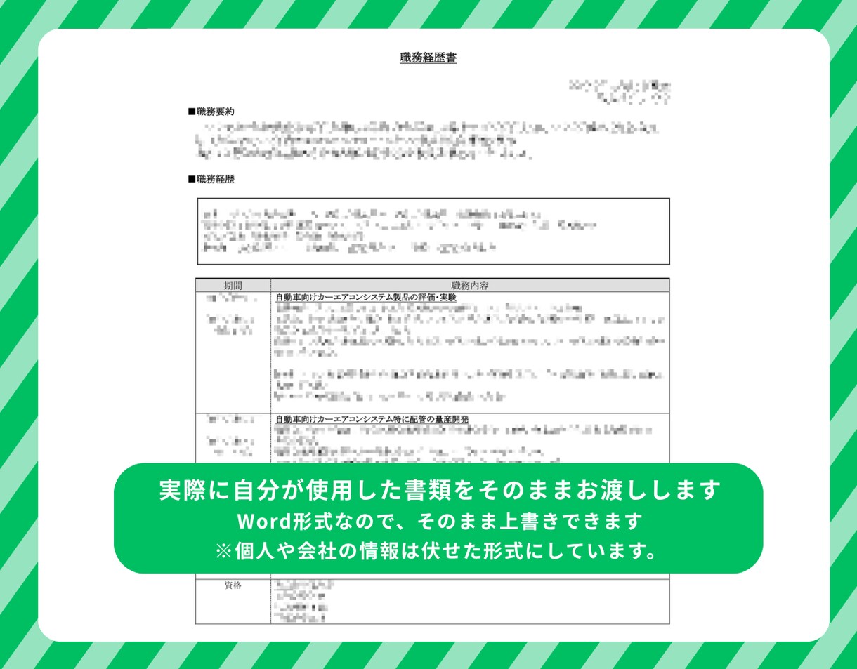30代・中堅社員向け 職務経歴書共有します 年商8,000億円企業の選考を通過した職務経歴書テンプレート イメージ2