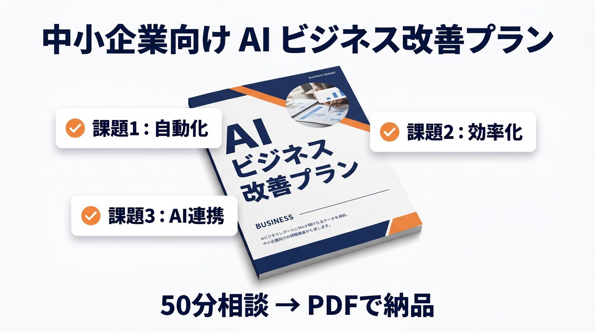AI導入の社内提案書をPDFで作ります 稟議・上司説明に使える提案書｜ヒアリング50分で作成 イメージ2