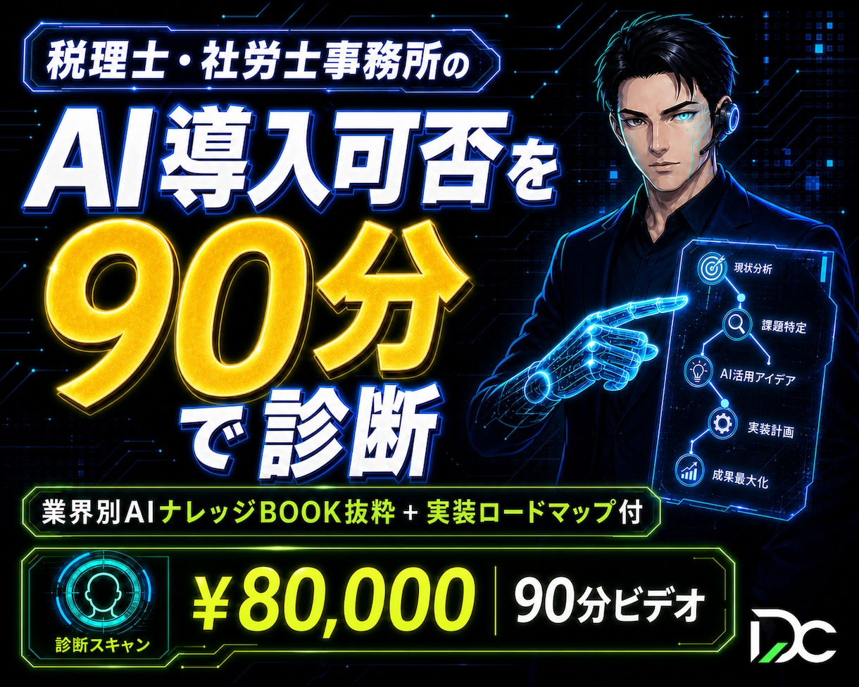税理士・社労士向け｜AI業務診断いたします 税理士・社労士事務所のAI導入可否を90分ビデオで診断します イメージ1
