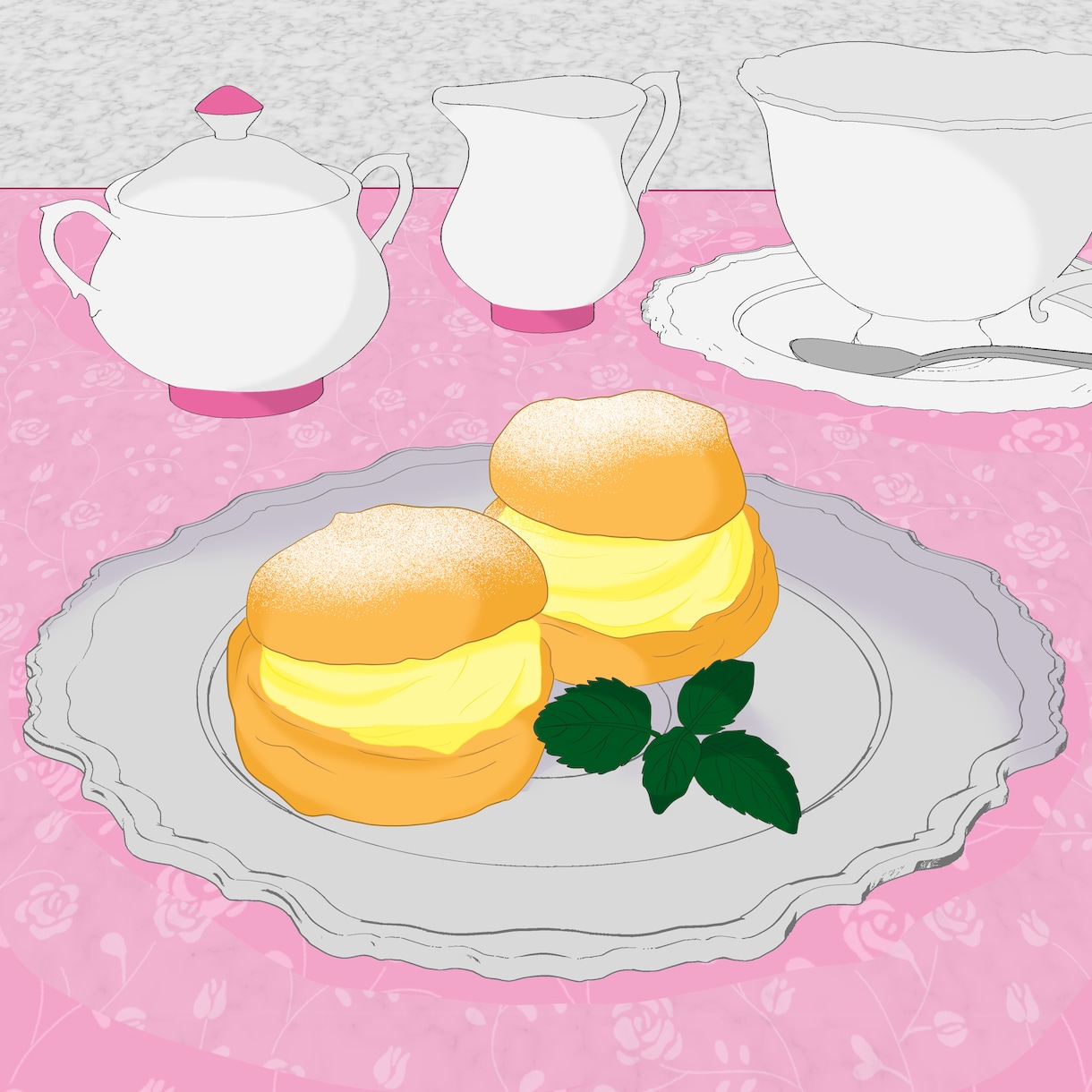 アニメ風のかわいい食べ物イラストを描きます 単品・盛り合わせ・人物と一緒もOK イメージ1