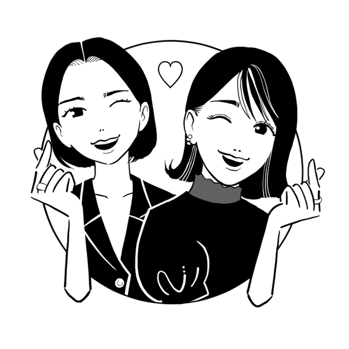 オシャレでシンプルな似顔絵描きます ほんのり似てるモノクロのシンプルな似顔絵が得意です イメージ1