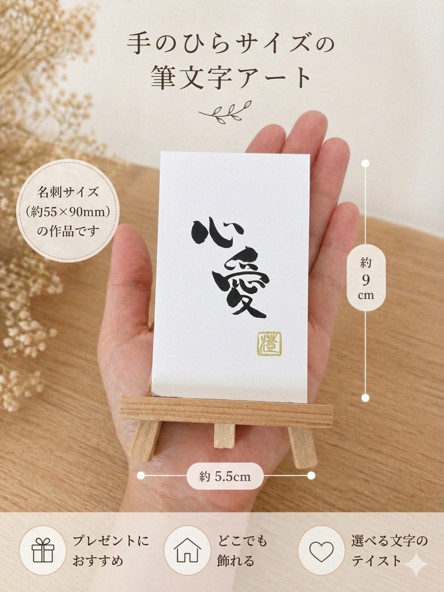 手のひらサイズのちいさな命名書をお書きします 手のひらサイズでどこでも飾れる。やさしい筆文字アート イメージ2