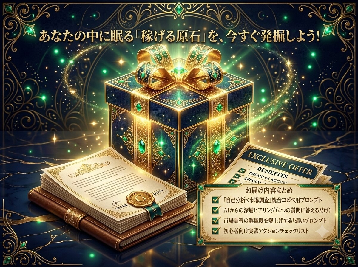 AI副業で0→1へ。自己分析と市場調査を伝授します 実績ゼロOK！AI対話で強みと勝てる市場を発掘します イメージ6