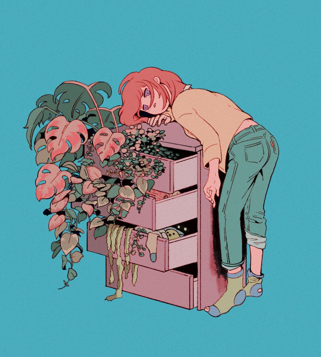 ローファイな女の子と植物のイラスト描きます 小説雑誌の扉絵経験あり。イマドキの人に響くローファイイラスト イメージ4