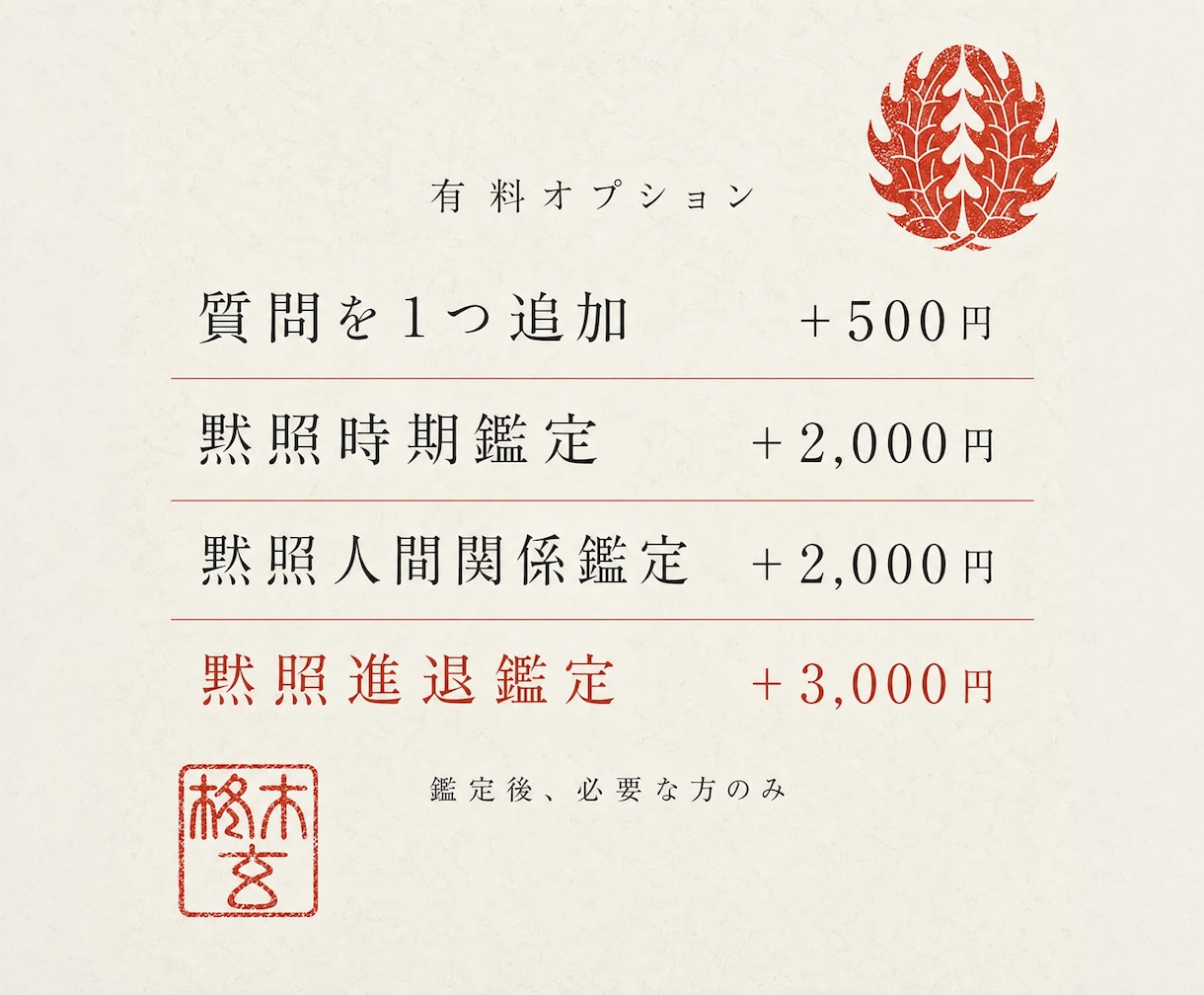 黙照鑑定で仕事運と転職の時期を視ます 職場では誰にも言えない｜辞めるべきか、残るべきか イメージ7