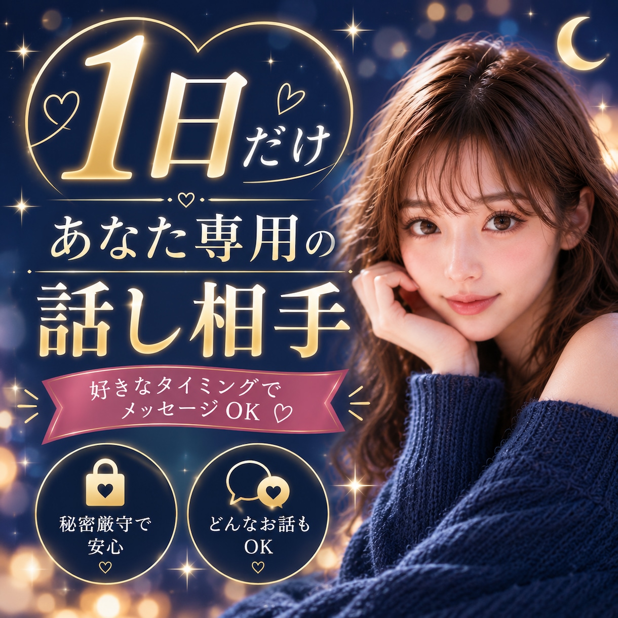 1日だけ♡あなた専用のお話し相手になります どんな内容でも♡あなた専用にしてください◡̈ イメージ1