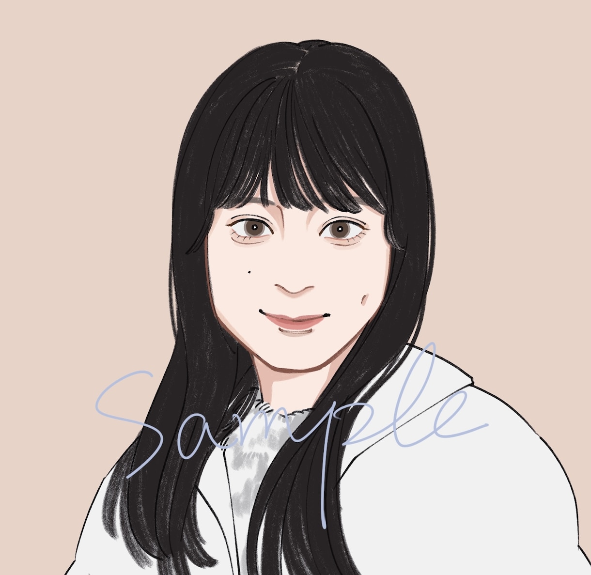 商用OK!アイコン等に使える綺麗め似顔絵描きます おしゃれで特徴を捉えた感じのいい似顔絵を作成します♪ イメージ1
