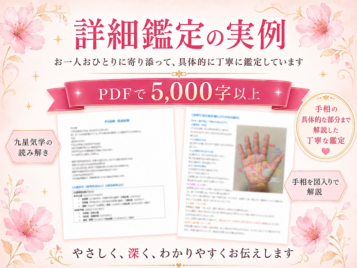 鑑定歴29年！手相×九星気学×易で深く鑑定します 手相写真解説、5000字超の鑑定書に別途、易占いの鑑定書付き イメージ4