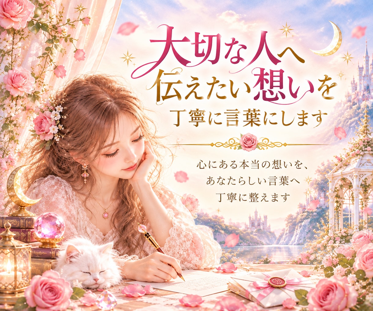 大切な人へ伝えたい想いを丁寧に言葉にします 心にある本当の想いを、あなたらしい言葉へ丁寧に整えます イメージ1